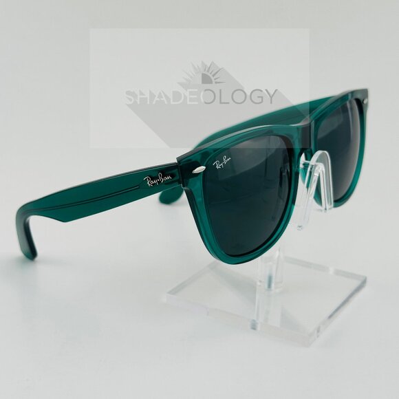 Ray-Ban Sunglasses RB2140 6615B1 WAYFARER Transparent Green w/ Gray Glass Lens - Picture 3 of 9